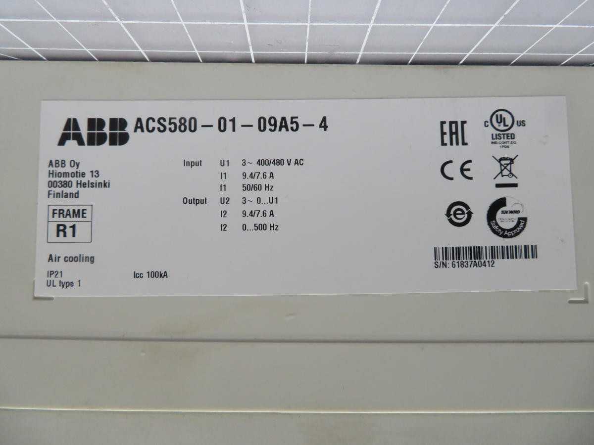 ABB ACS580-01-09A5-4 Frequency Converter T199888 - AC VFD DRIVES