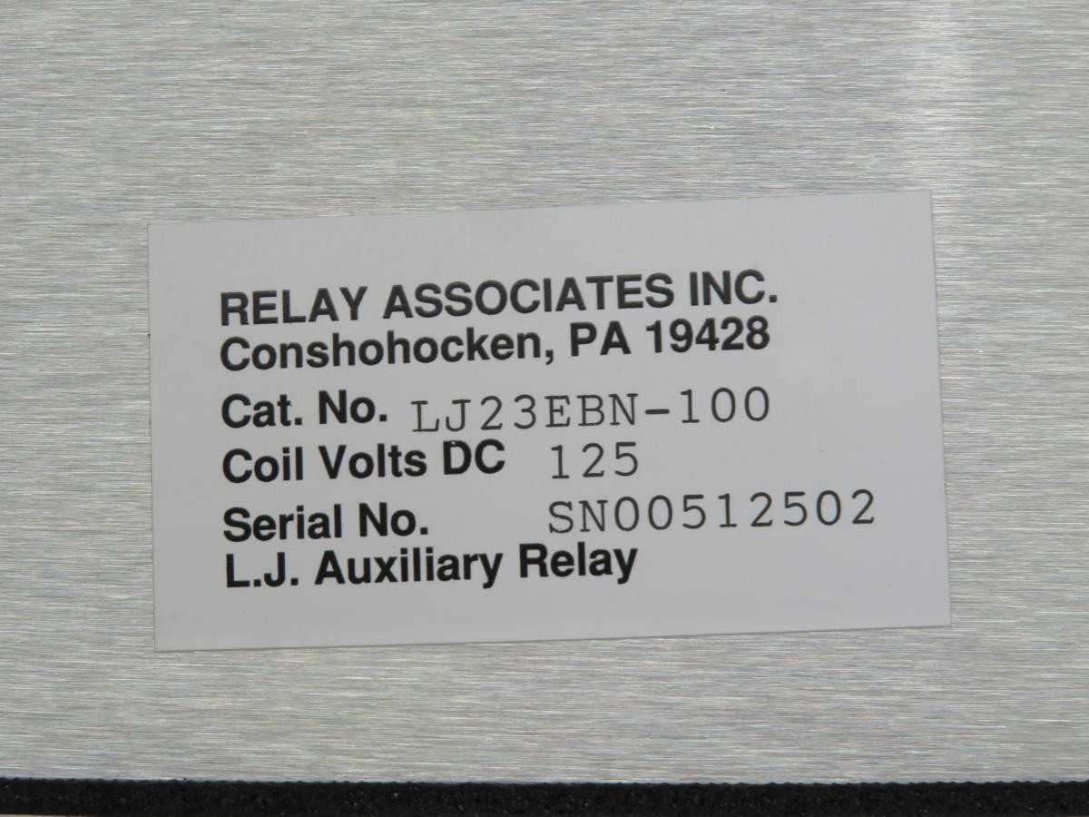 RELAY ASSOCIATES LJ23EBN-100 RELAY T201859 - ELECTRICAL RELAYS
