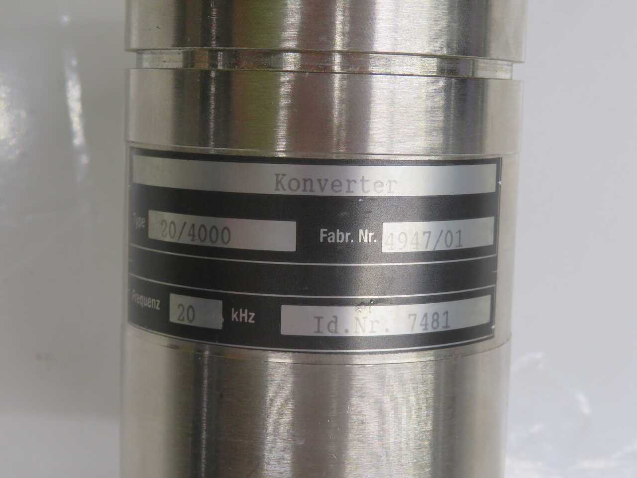 HERRMANN 20/4000 ULTRASONIC CONVERTER - SPOT & SEAM WELDERS