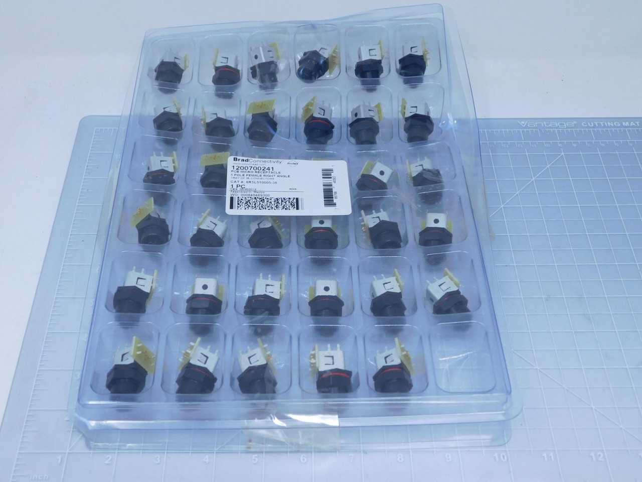 LOT OF 35 MOLEX 1200700241 8R5L510005-35 PCB MICRO RECEPTACLE 5 POLE FEMALE RIGHT ANGLE T136379 - PLUGS & RECEPTACLES