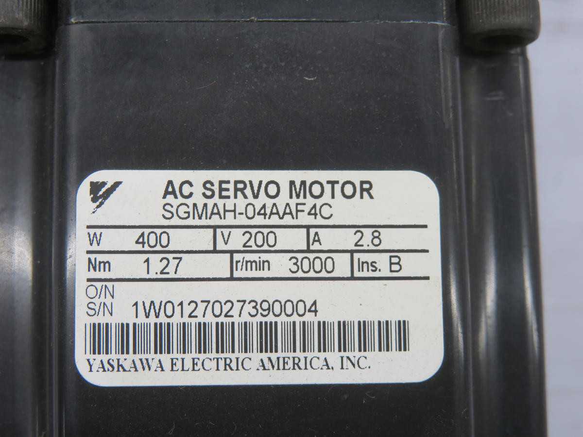 YASKAWA ELECTRIC VLN-060-005 SGMAH-04AAF4C SERVO MOTOR T216344 - SERVO