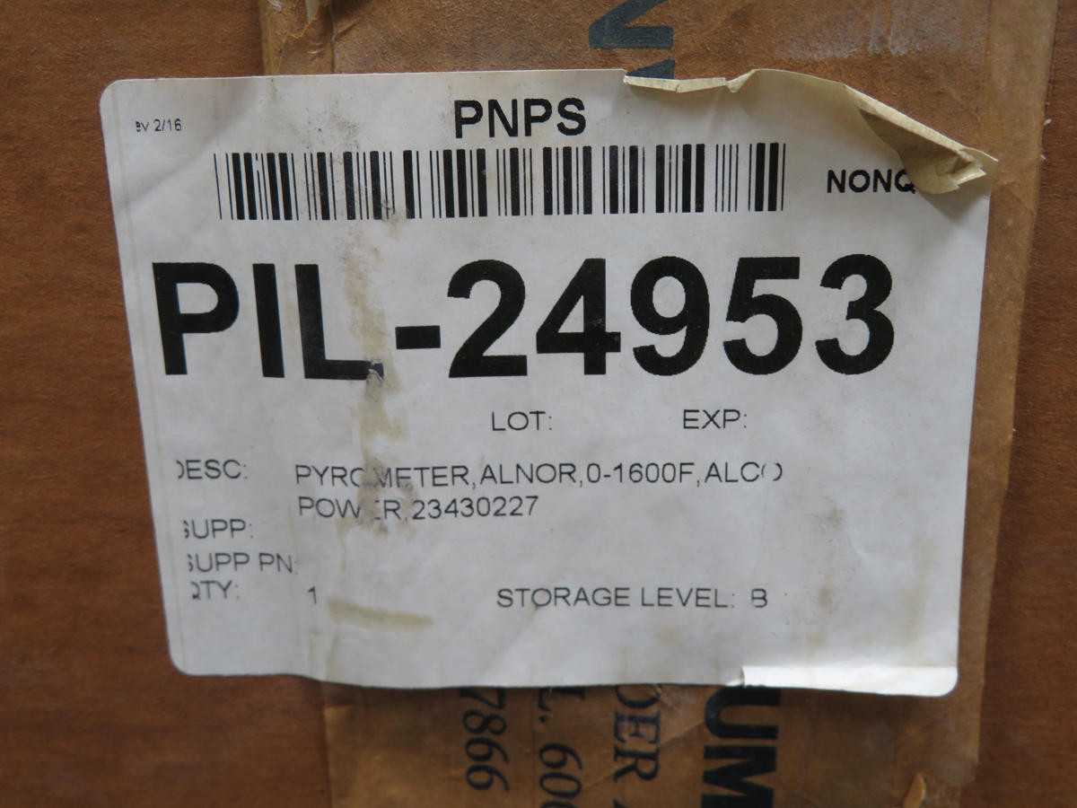 Alnor PIL-24953 Pyrometer 0-1600°C T202266 - High Precision Temperature Measurement - TEMPERATURE CONTROL COMPONENTS
