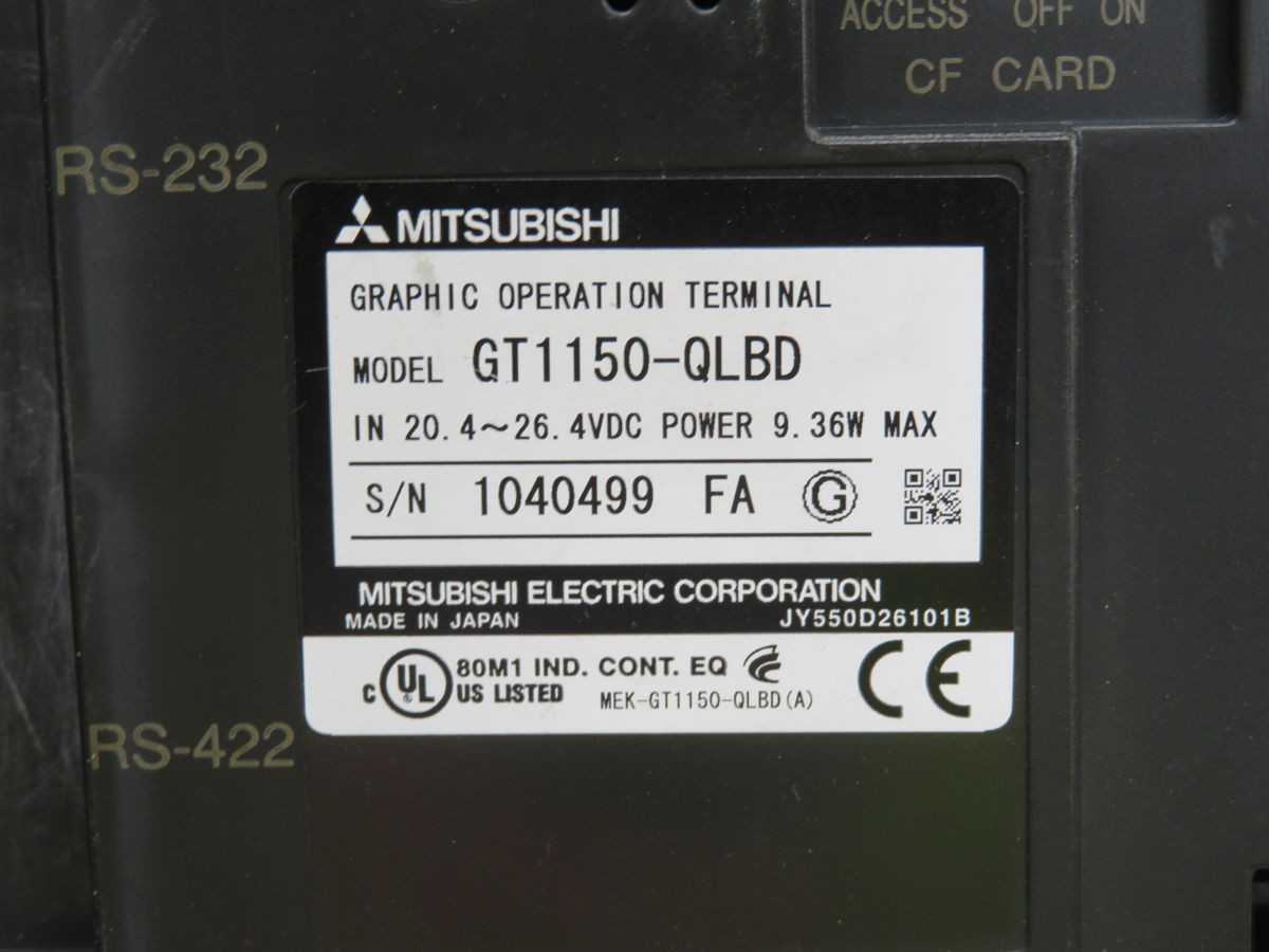 MITSUBISHI GT1150-QLBD GRAPHIC OPERATION TERMINAL T248460 - OPERATOR INTERFACE PANELS