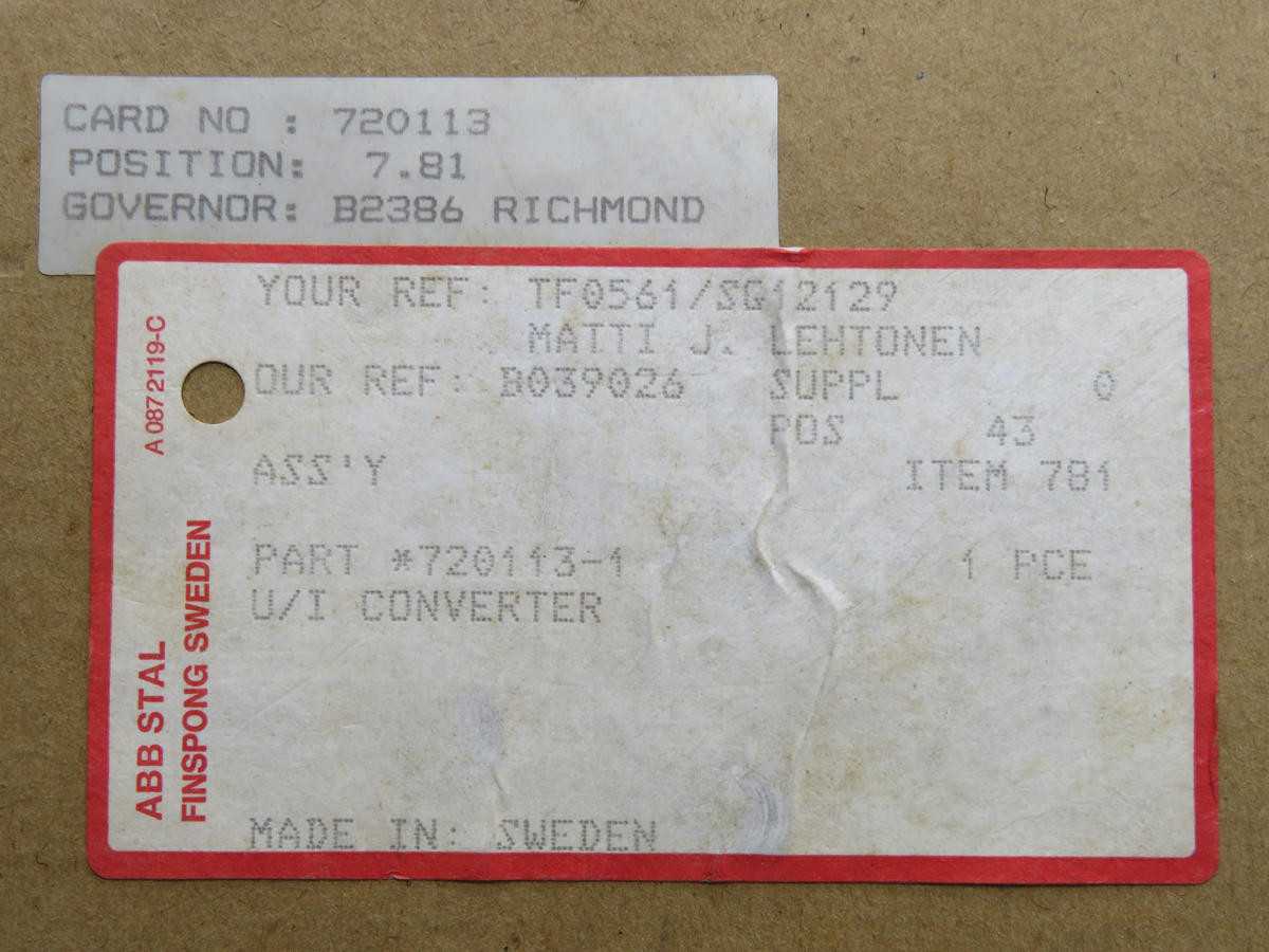ABB 720113-1 AE-25034-K3 U/I CONVERTER PCB CIRCUIT BOARD T220249 - PCB CIRCUIT BOARDS