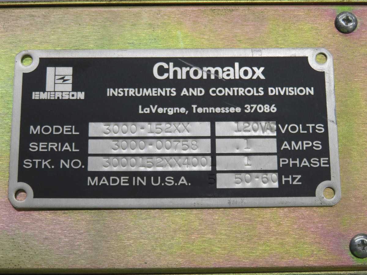 CHROMALOX 3000-152XX PROCESS MONITOR T234171 - OPERATOR CONTROLS