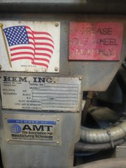 2002 HEM V100LM-3 Vertical Mitering Bandsaw, 5 HP, 180" Blade Length - VERTICAL BAND SAWS
