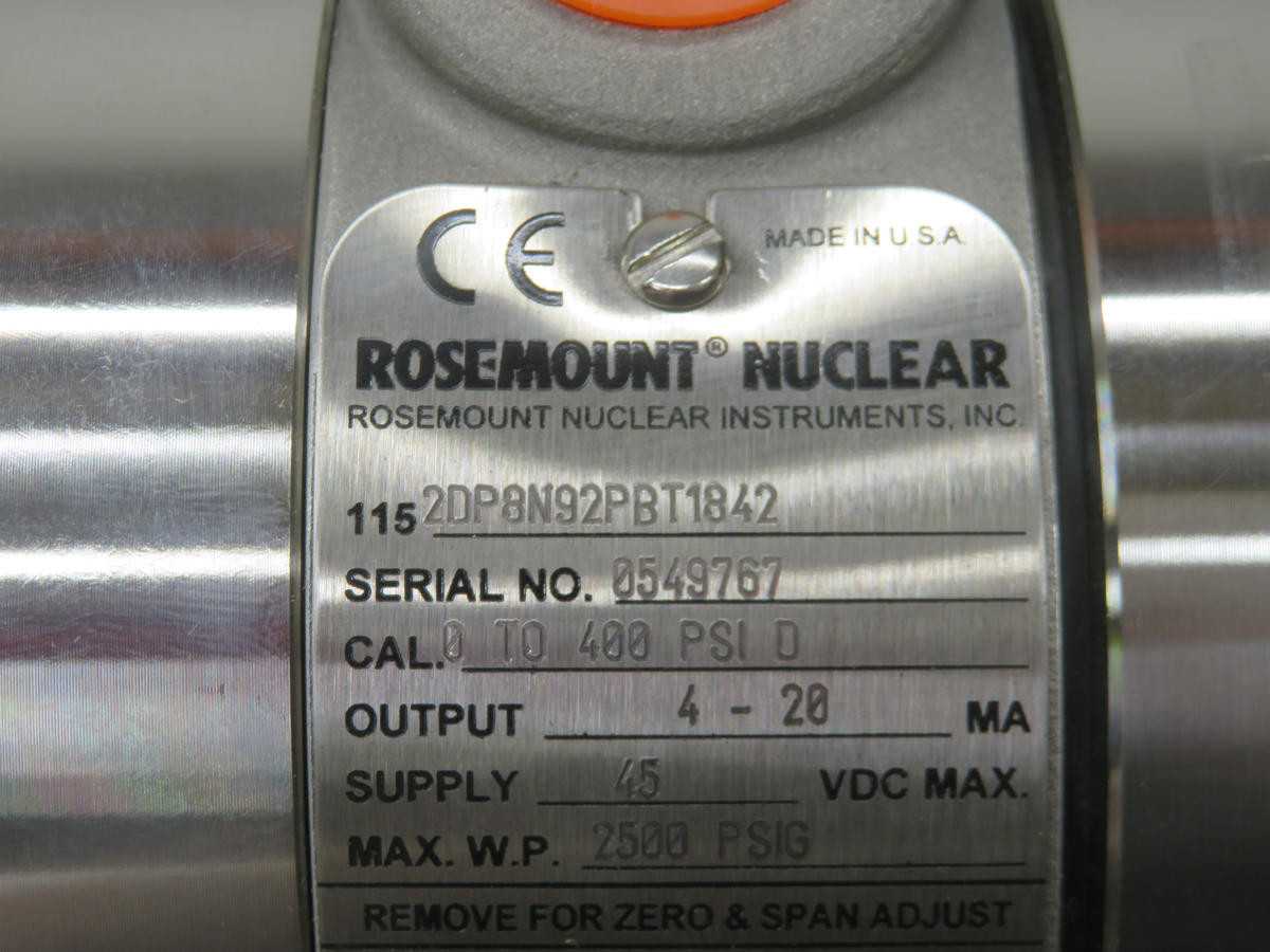 ROSEMOUNT NUCLEAR 1152DP-8-N-92-PB-T1842 PRESSURE TRANSMITTER T221970 - PRESSURE TRANSMITTER