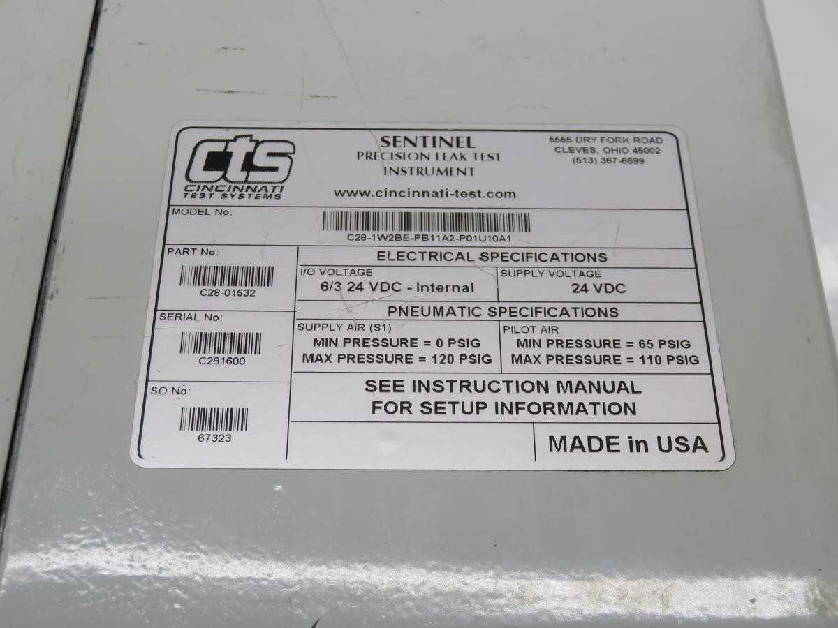 CTS C28-01532 Multi-Function Leak Test Instrument T230499 - INSTRUMENTATION