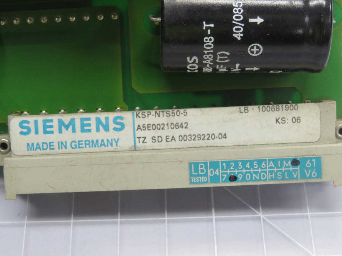 SIEMENS A5E00210642 KSP-NTS50-5 POWER SUPPLY MODULE BOARD T221730 - PCB CIRCUIT BOARDS