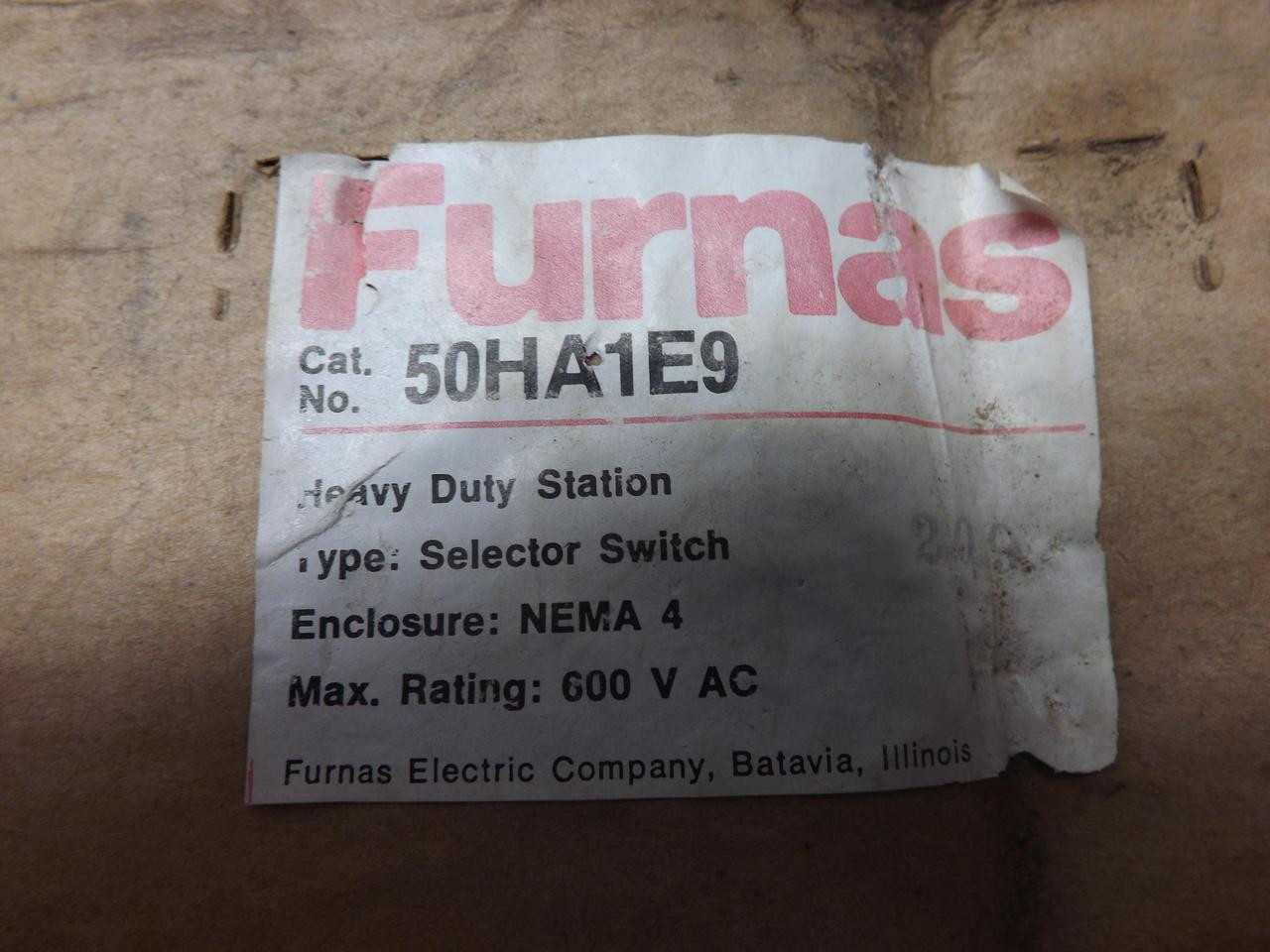 FURNAS 50HA1E9 SELECTOR SWITCH T49809 - DISCONNECT SWITCHES