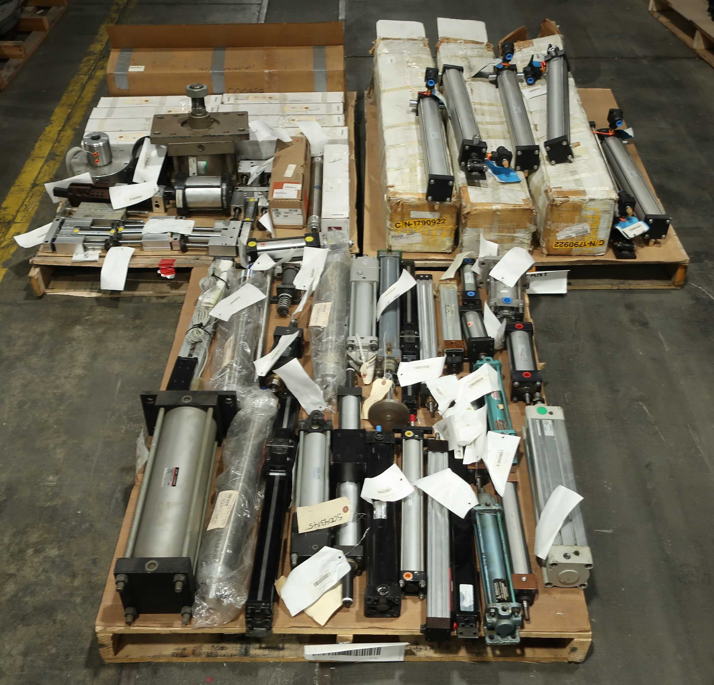 SKU 1775639 - 3 PALLETS OF ASSORTED PNEUMATIC CYLINDERS - PNEUMATIC CYLINDERS & ACTUATORS