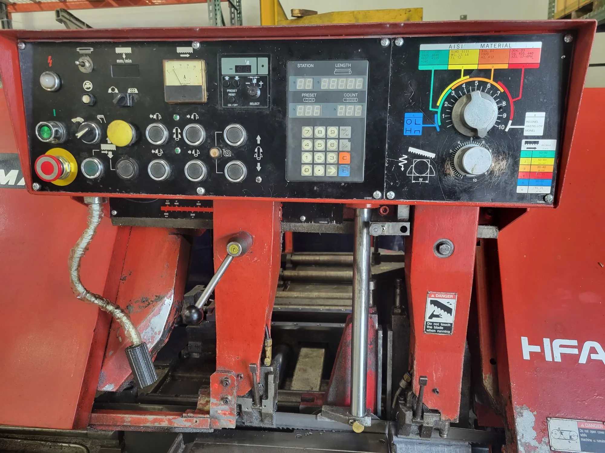 1998 Amada HFA 400-W Automatic Programmable Bandsaw, 7.5 HP, 220V 3-Phase - HORIZONTAL BAND SAWS