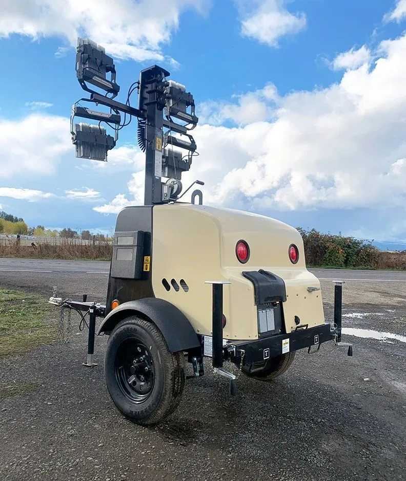 New 6 kW Doosan Portable Lighting & Power - Tier 4 Final Diesel Generator, 23 ft Mast - TOWABLE LIGHT TOWERS