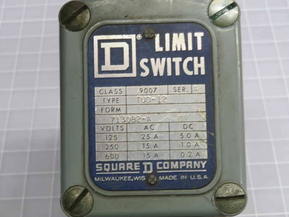SQUARE D 9007 TUD-12 LIMIT SWITCH T239256 - INDUSTRIAL PARTS