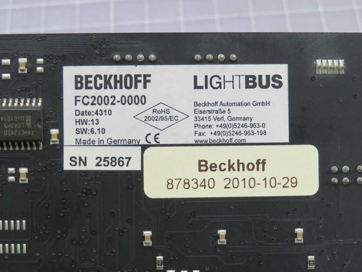 Beckhoff FC2002-0000 Interface Card T255263 - High-Performance Connectivity Solution - PLC MODULES