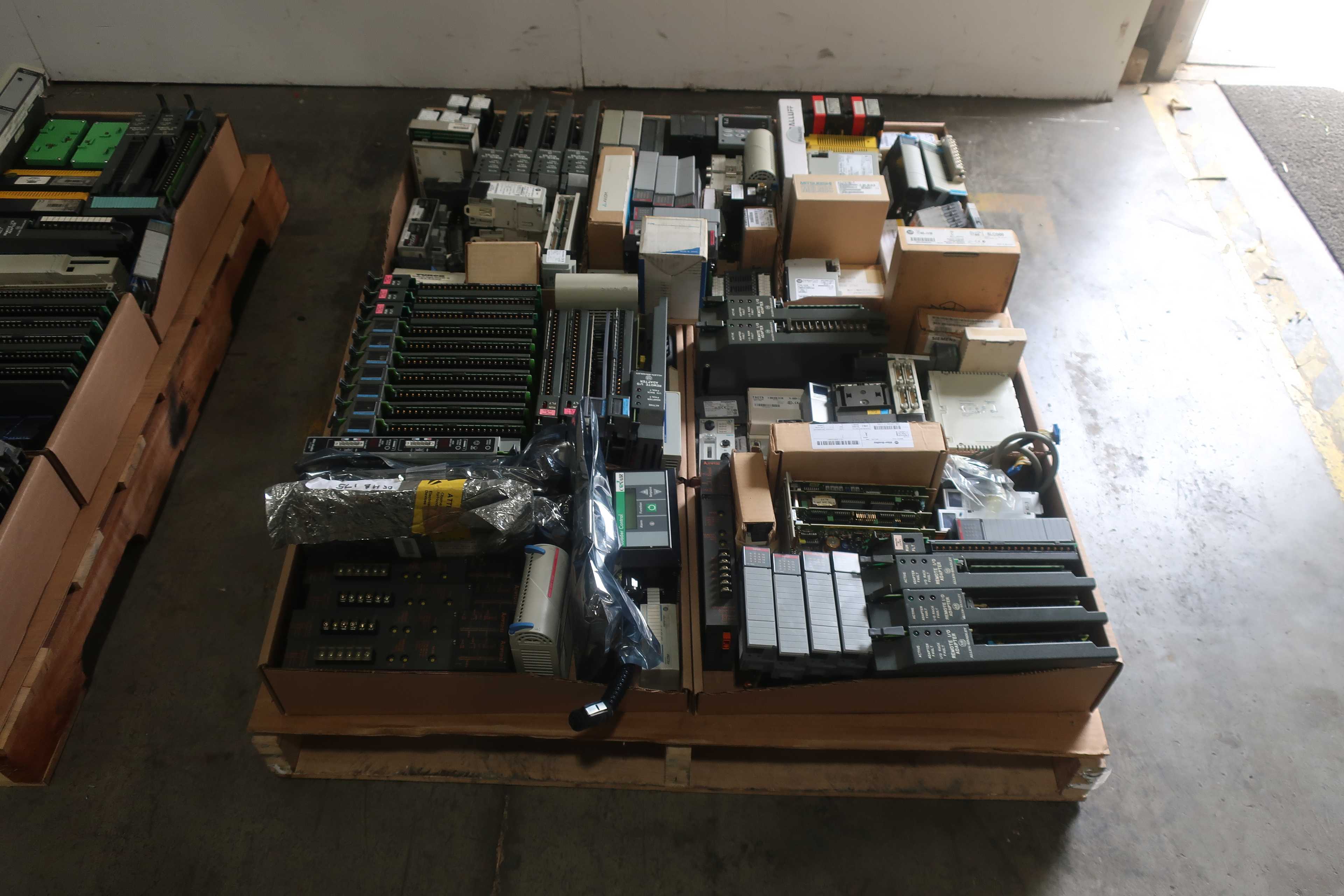SKU 1762770 - 2 PALLETS OF ASSORTED MODULES, CONTROLERS, I/O, INPUT, OUTPUT, MEMORY, EITHERNET - AUTOMATION & CONTROLS