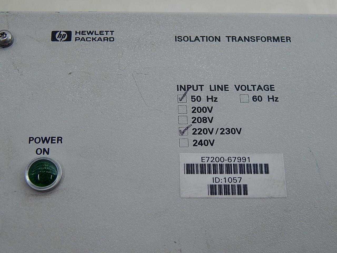 HP HEWLETT PACKARD E7200-67991 1057 ISOLATION TRANSFORMER T91687 - POWER TRANSFORMERS