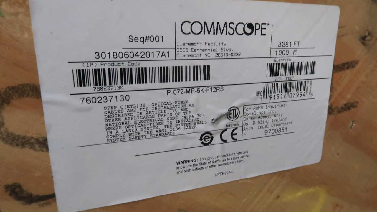 Commscope 760237130 Multimode OM4 Fiber Optic Cable 72 Fiber 3430 Ft - FIBER OPTIC CABLE