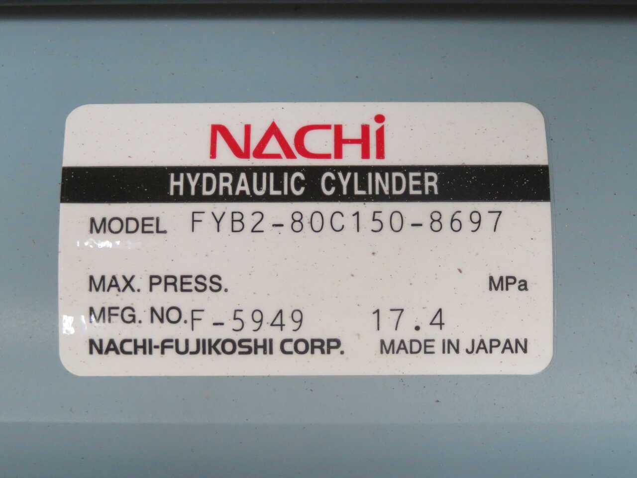NACHI FYB2-80C150-8697 GENERAL PURPOSE HYDRAULIC CYLINDER T270732 - PNEUMATIC CYLINDERS & ACTUATORS