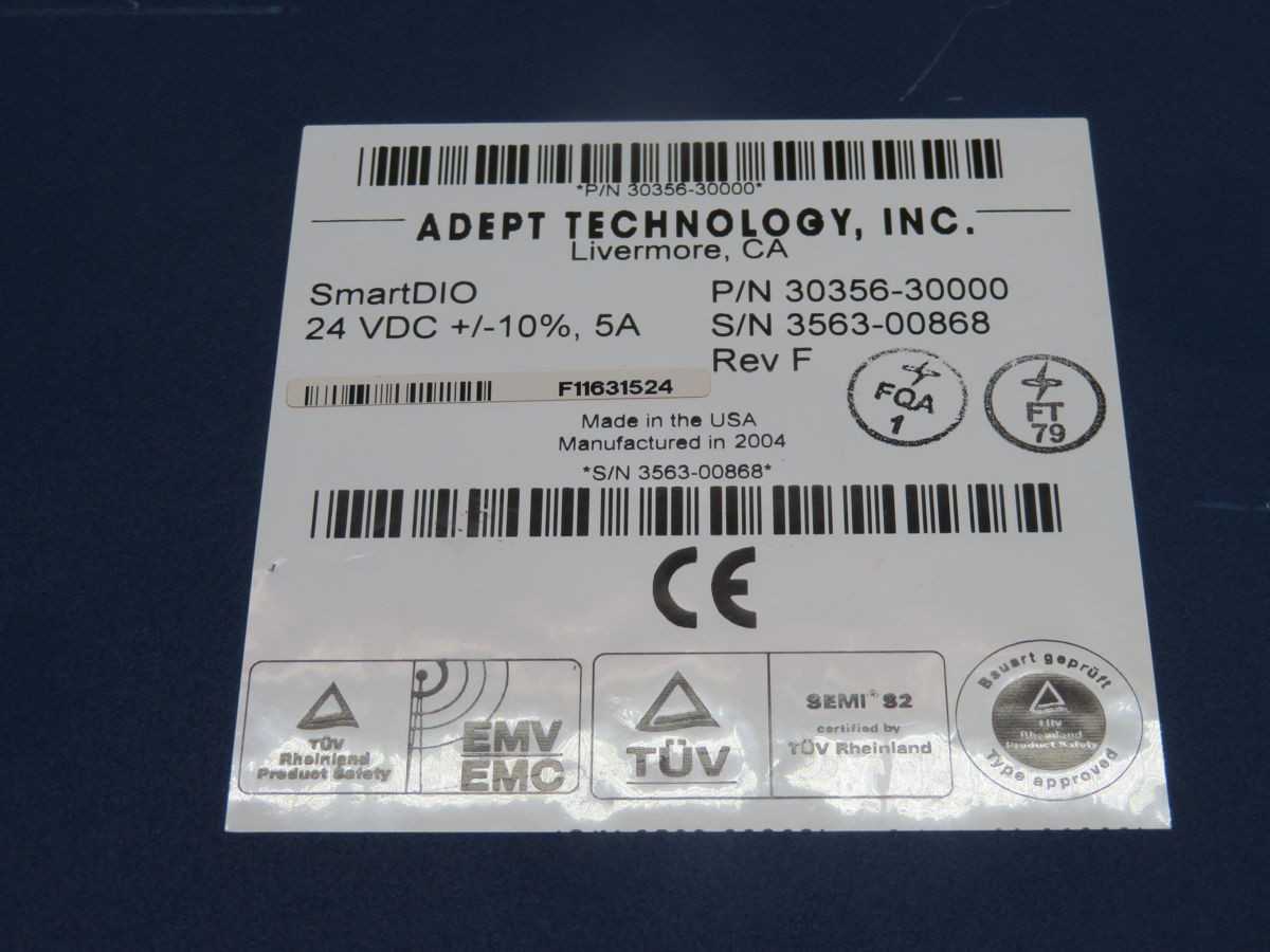 ADEPT 30356-30000 CONTROLLER SMART DIO T258339 - OPERATOR CONTROLS