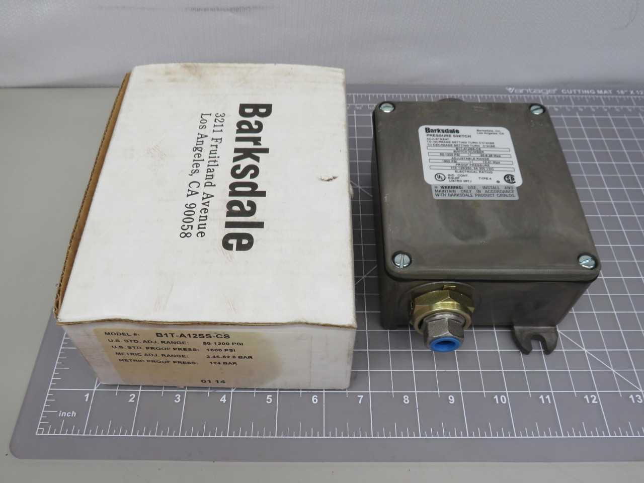 BARKSDALE B1T-A12SS-CS PRESSURE SWITCH T164945 - SWITCHES
