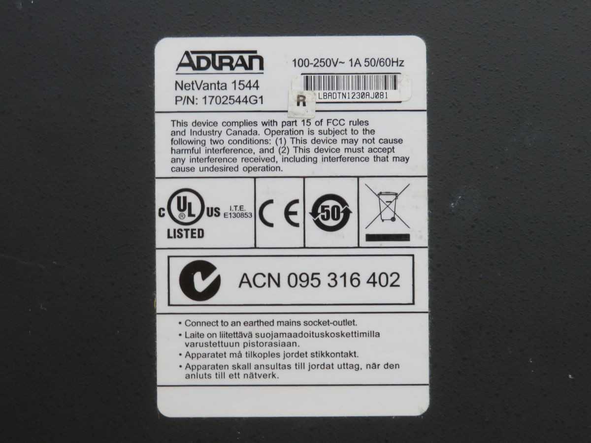 ADTRAN NETVANTA 1544 ETHERNET SWITCH T256850 - SWITCHES