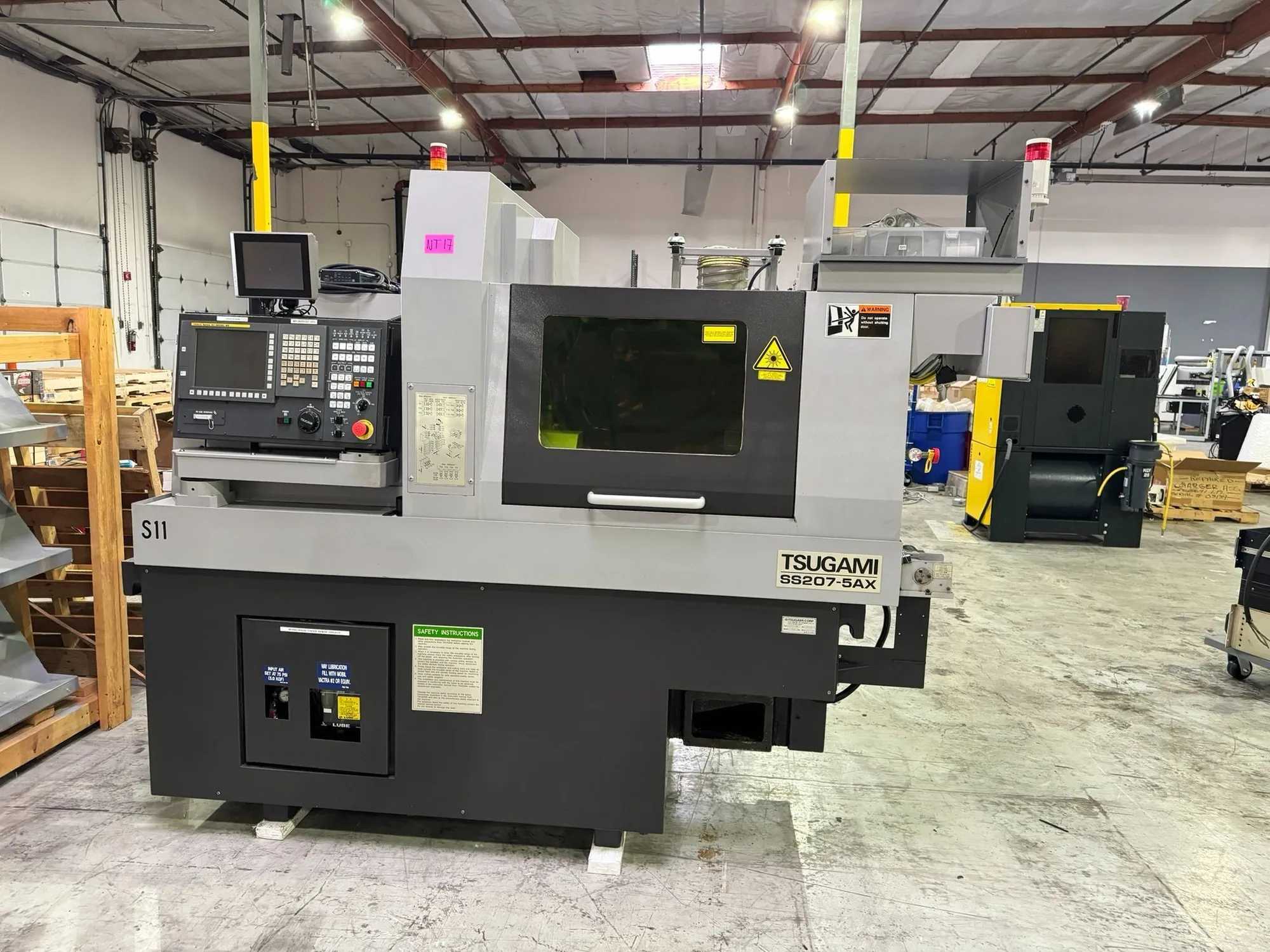 2017 Tsugami SS207-5AX Swiss Lathe With Bar Feeder & High Speed Spindle - SWISS LATHES