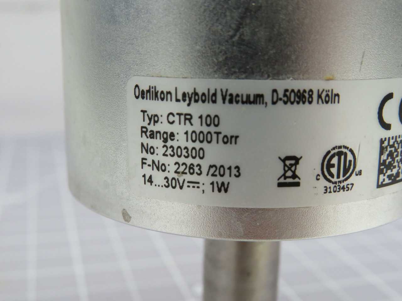 LEYBOLD CERAVAC CTR100 230300 VACUUM 100 TORR T171732 - AUTOMATION & CONTROLS