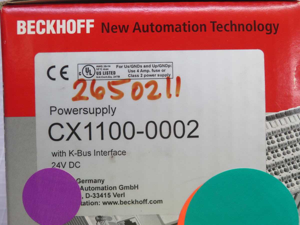 Beckhoff CX1100-0002 Power Supply Unit T258851 - AUTOMATION & CONTROLS