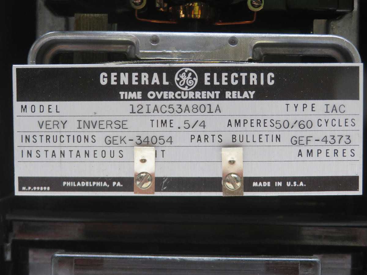 GE 12IAC53A801A TIME OVERCURRENT RELAY T210542 - ELECTRICAL COMPONENTS