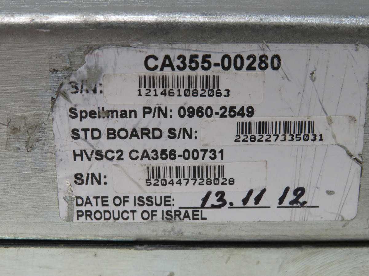 SPELLMAN 0960-2549 CA355-00280 CONTROL T214879 - CONTROL CABINETS