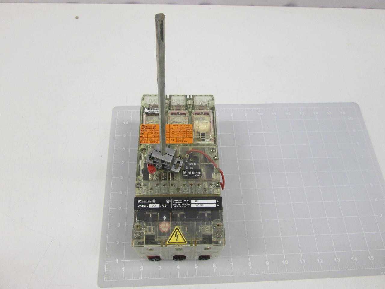 KLOCKNER MOELLER ZM6A-20-NA NZMH 6-63 60 A 600 VAC DISCONNECT SWITCH T60854 - CIRCUIT BREAKERS