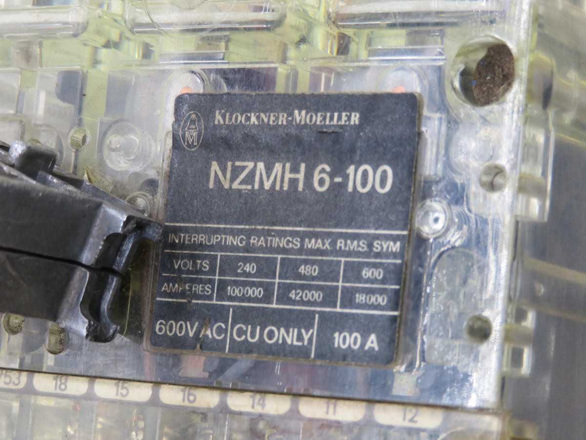 KLOCKNER MOELLER NZMH 6-100 APP/COMM CIRCUIT BREAKER T214820 - CIRCUIT BREAKERS