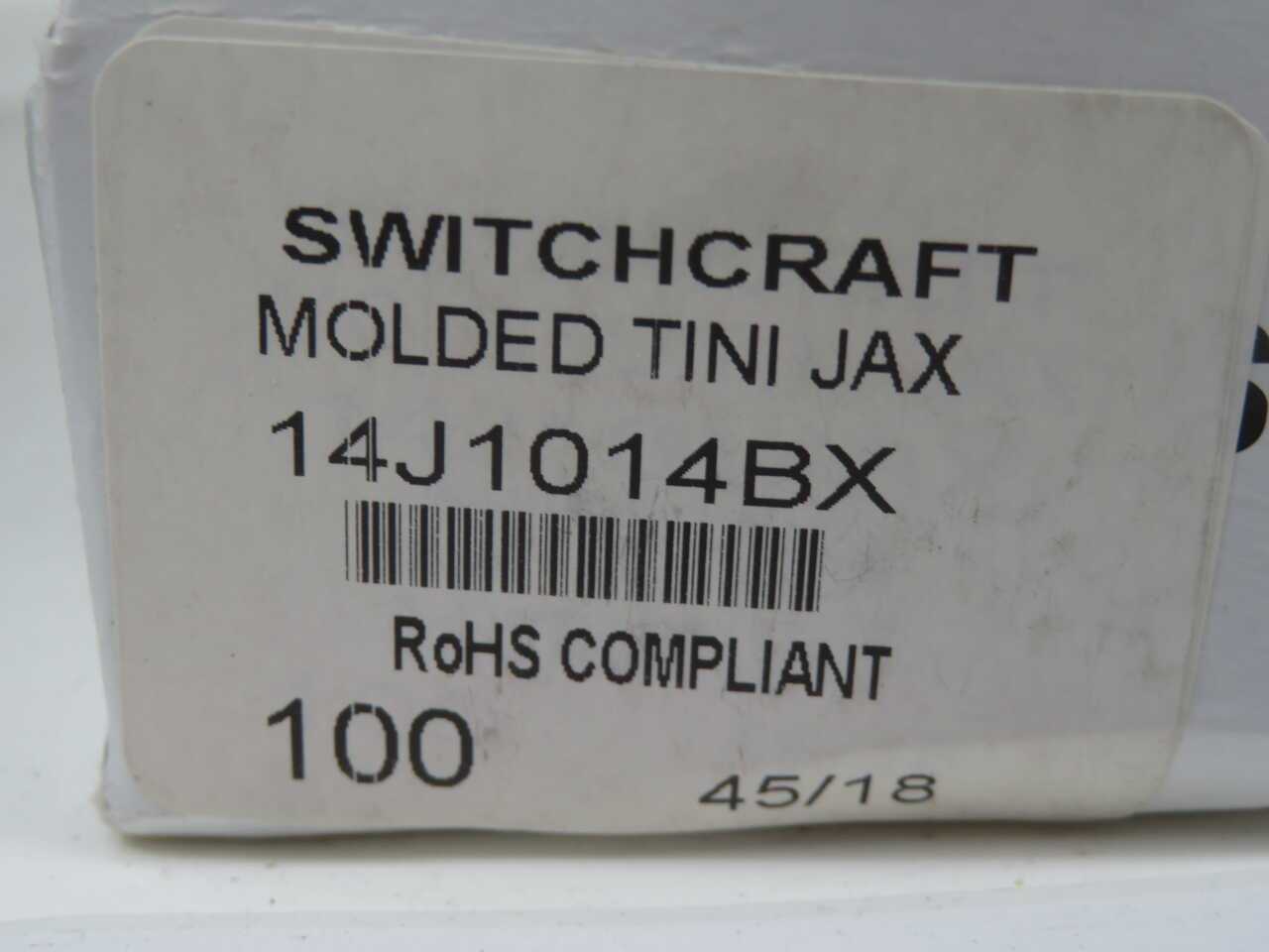 LOT OF 200 SWITCHCRAFT 14J1014BX MOLDED TINI JACKS - PALLET JACKS