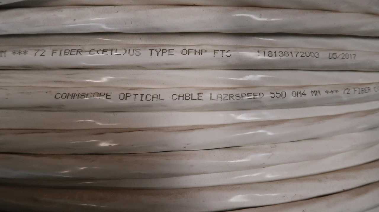 COMMSCOPE 760139956 FIBER OPTIC CABLE 72 FIBER MULTI MODE OM4 2772 FT T147854 - FIBER OPTIC CABLE