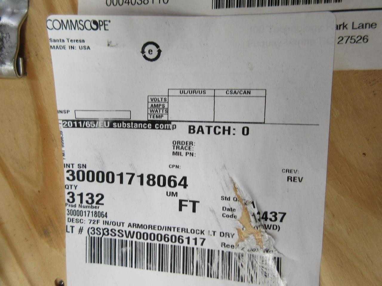 ADC OPTICAL CABLE DRAKA BBXS 72 FIBER ARMORED/INTERLOCKING TYPE OFCP 3100 FT - FIBER OPTIC CABLE