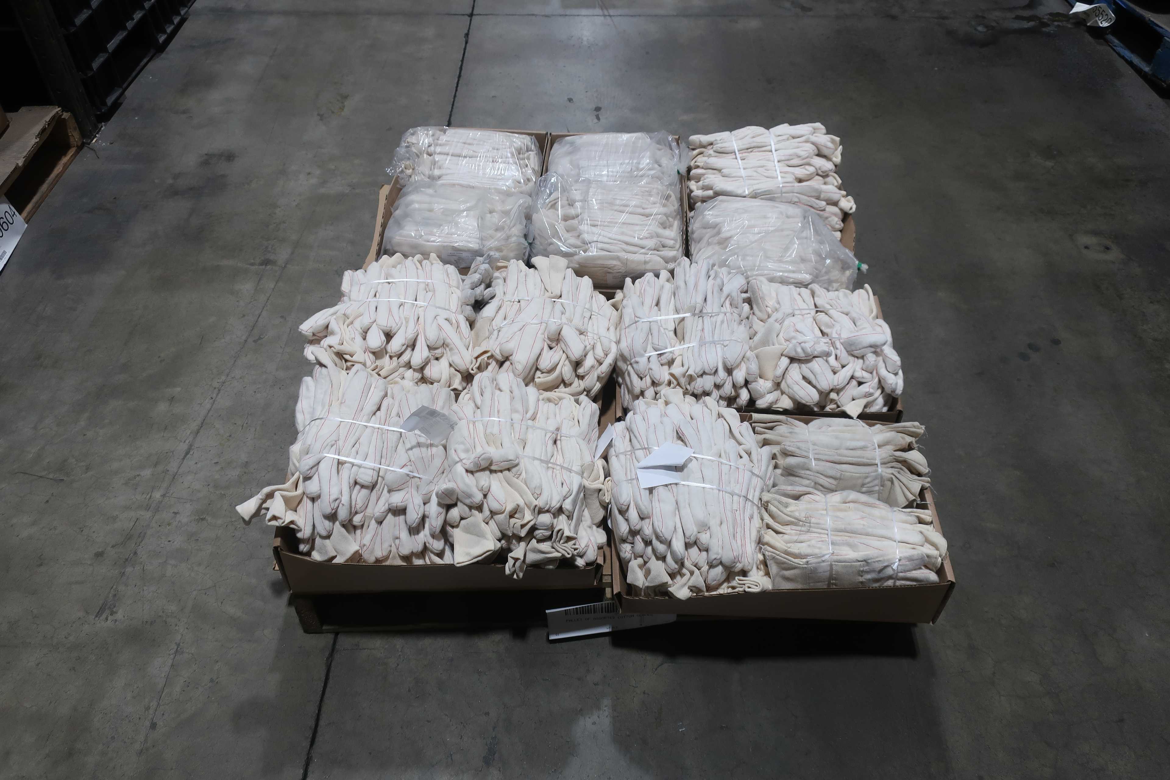SKU 1761728 - PALLET OF ASSORTED COTTON GLOVES - PPE