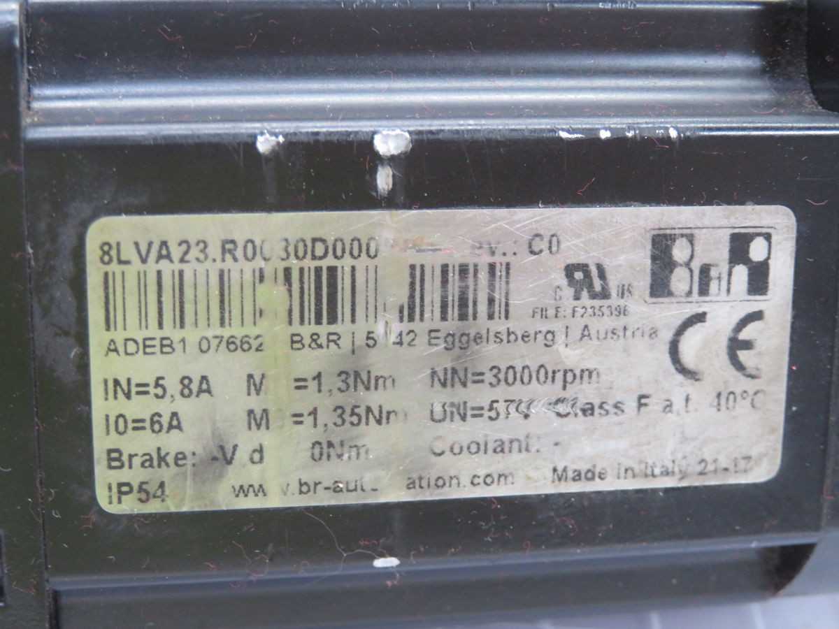 B&R 8LVA23.R0030D000 SERVO MOTOR T260503 - INDUSTRIAL PARTS