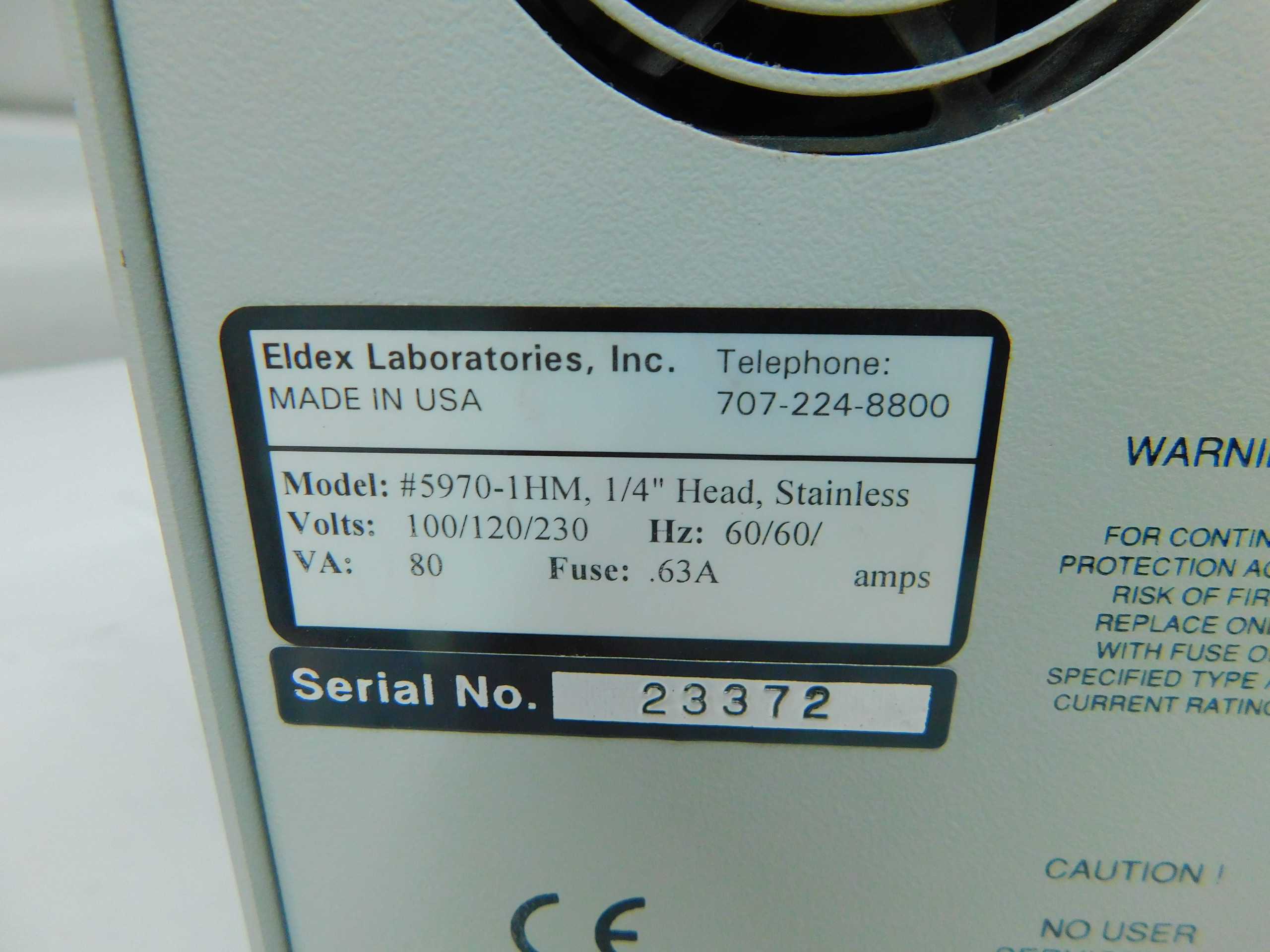 ELDEX 5970-1HM HIGH PRECISION PISTON METERING PUMP W/DAMPER 3000 PSI, 20ML/MIN - METERING PUMP