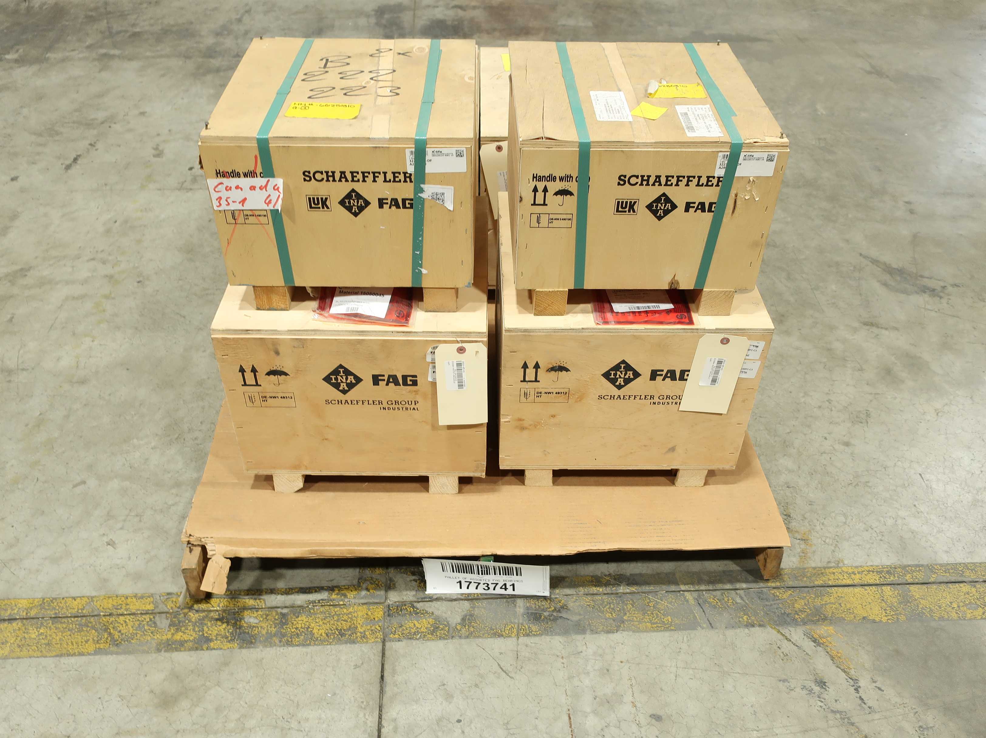 SKU 1773741 -PALLET OF ASSORTED FAG BEARINGS - BEARINGS