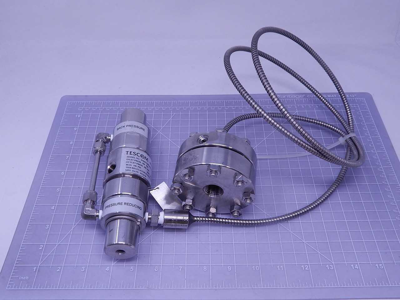 TESCOM SJS65VEBFAFFF-04 PRESSURE REGULATOR W/ HYETT 42MW01 DIAPHRAGM SEAL T139784 - PNEUMATIC REGULATOR
