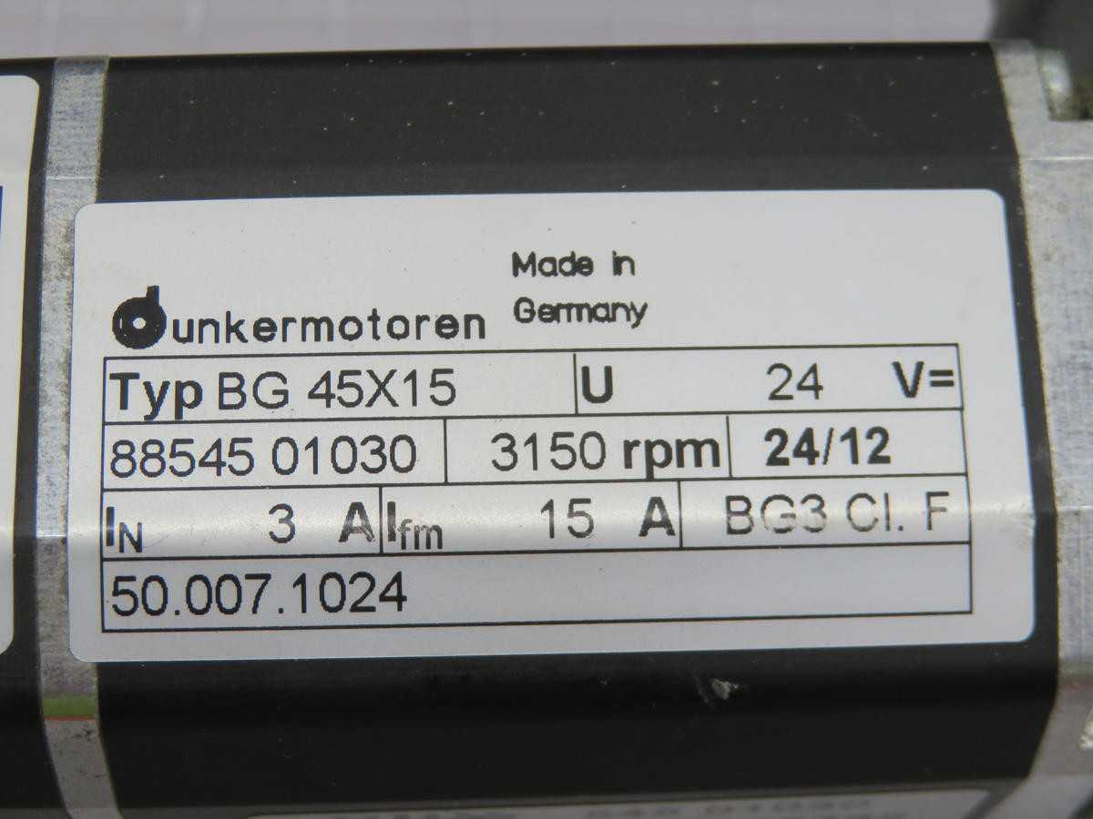Dunkermotoren BG45X15 BGE45CI DC Motor T206599 - GEARMOTOR