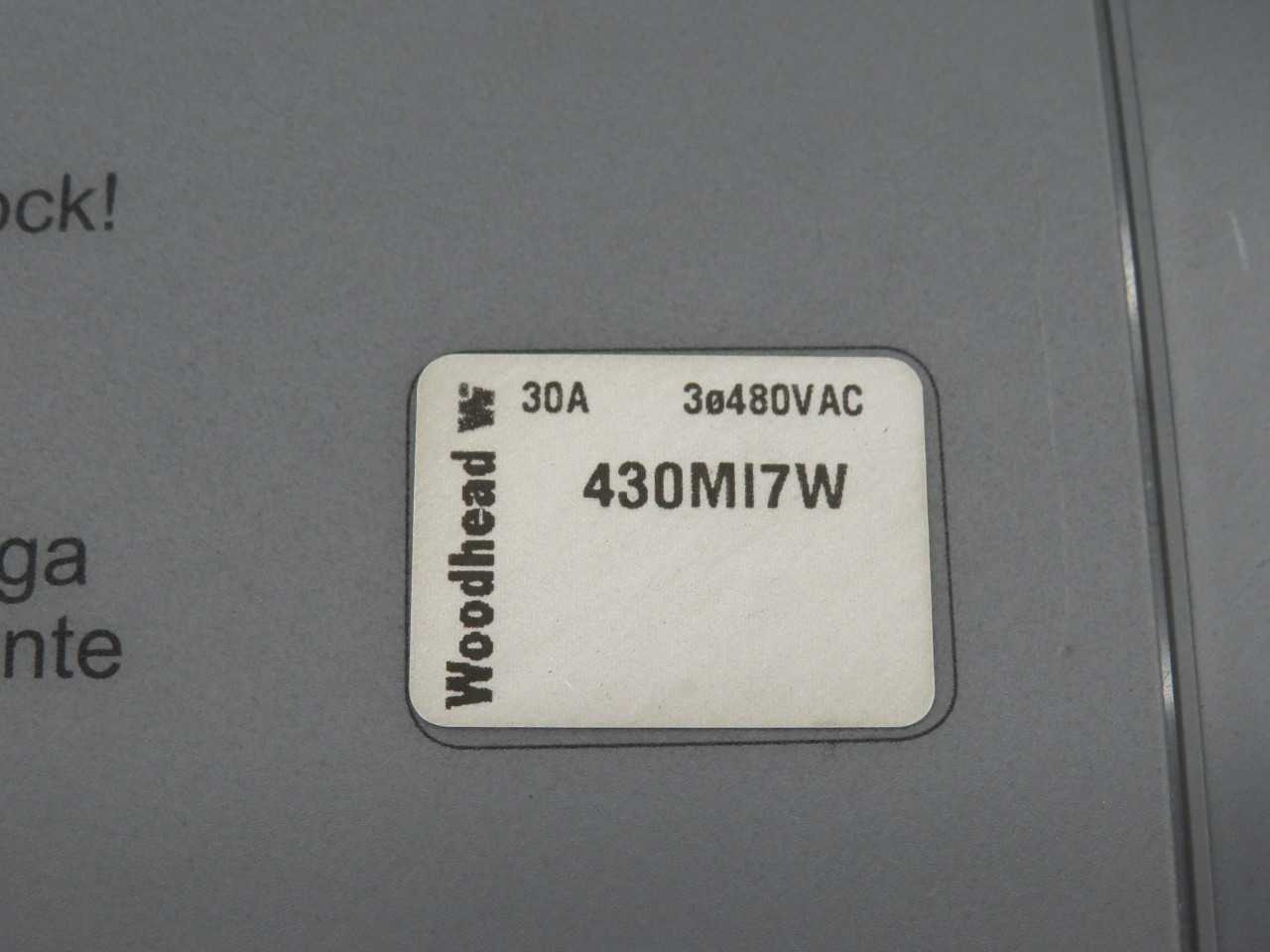 WOODHEAD 1301500165 430MI7W WIRING DEVICE W/ RECEPTACLE INTERLOCK T165963 - PLUGS & RECEPTACLES