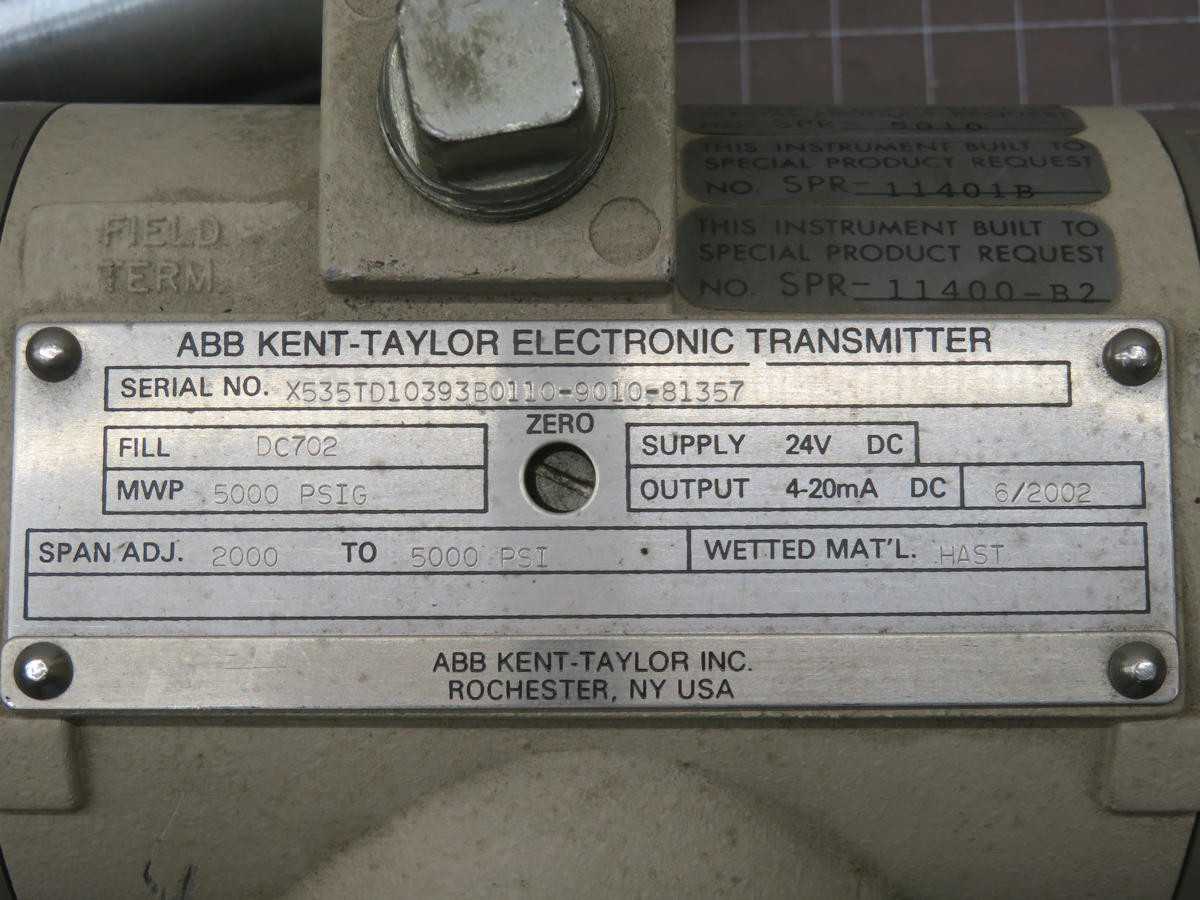 ABB KENT TAYLOR X535TD10393 T218365 - FLOW TRANSMITTER