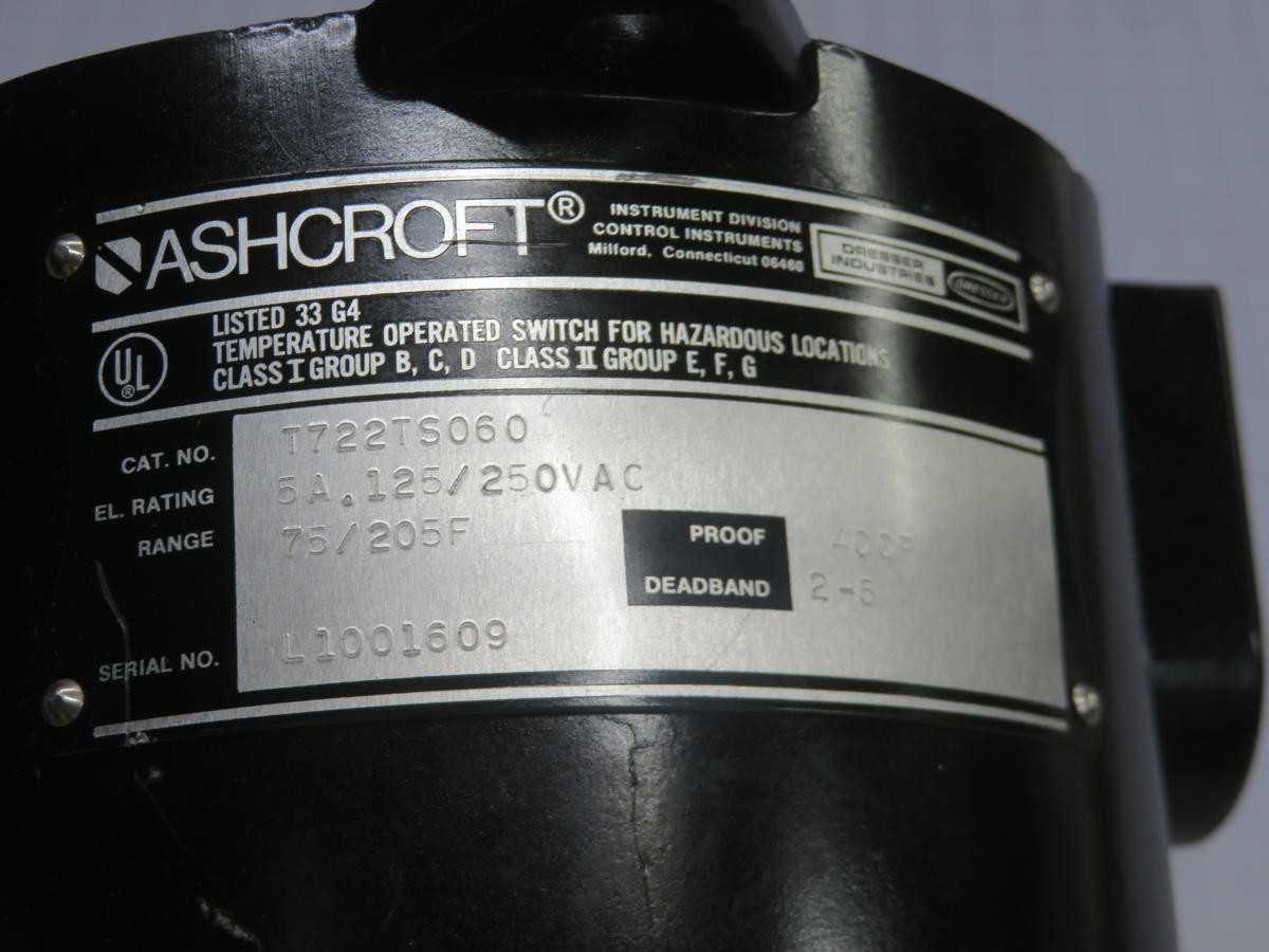 ASHCROFT T722TS060 TEMPERATURE SWITCH T242468 - SWITCHES
