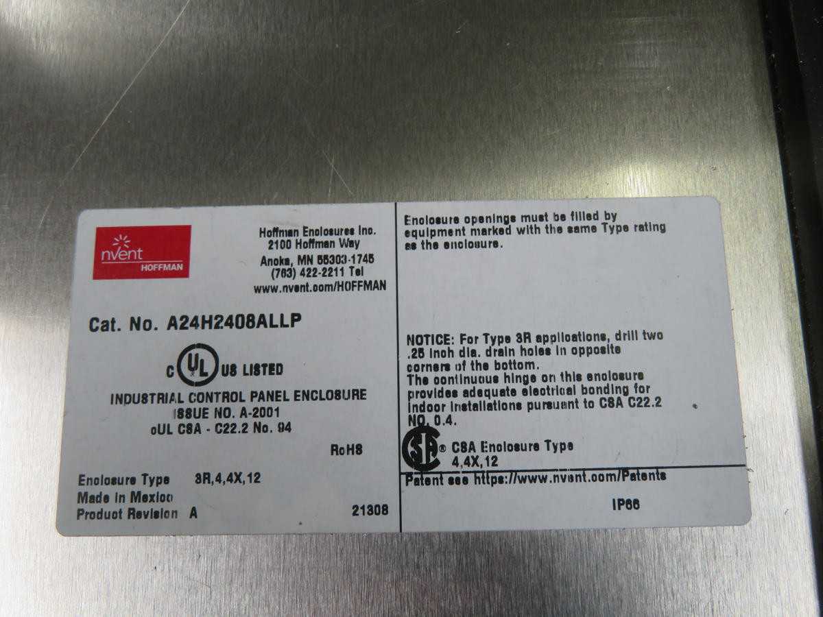 HOFFMAN A24H2408ALLP ALUMINIUM ENCLOSURE T225524 - ELECTRICAL ENCLOSURES
