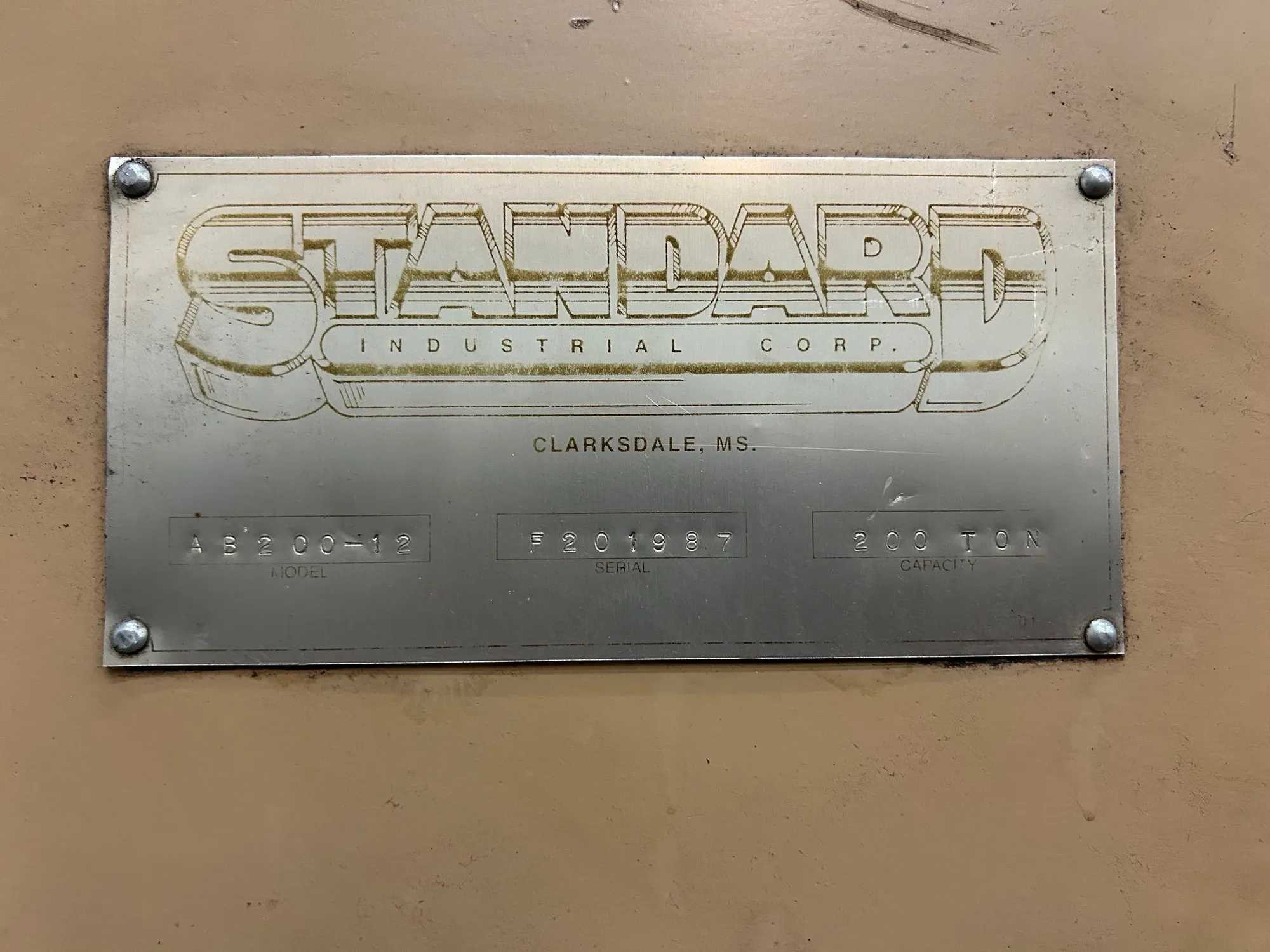1987 Standard Industrial AB200-12 Hydraulic Press Brake, 200 T, 460V, 12 Ft Bed Length - PRESS BRAKES