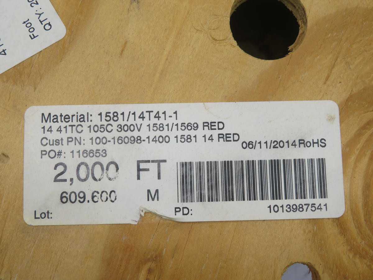 LOT OF 2000 100-16098-1400 WIRE T216718 - ELECTRICAL WIRE