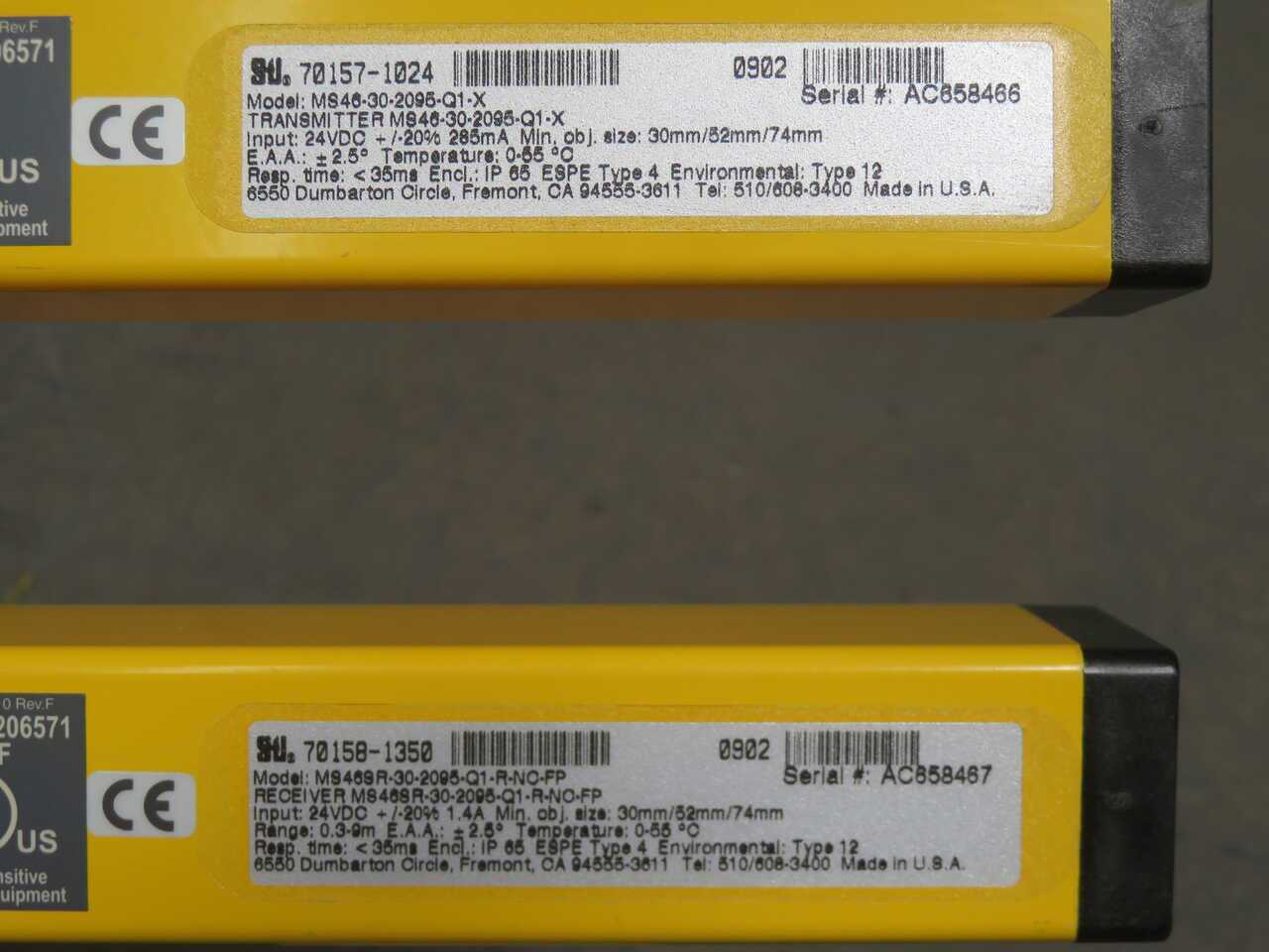 STI MS46-30-2095-Q1-X 70157-1024 LIGHT CURTAIN - AUTOMATION & CONTROLS