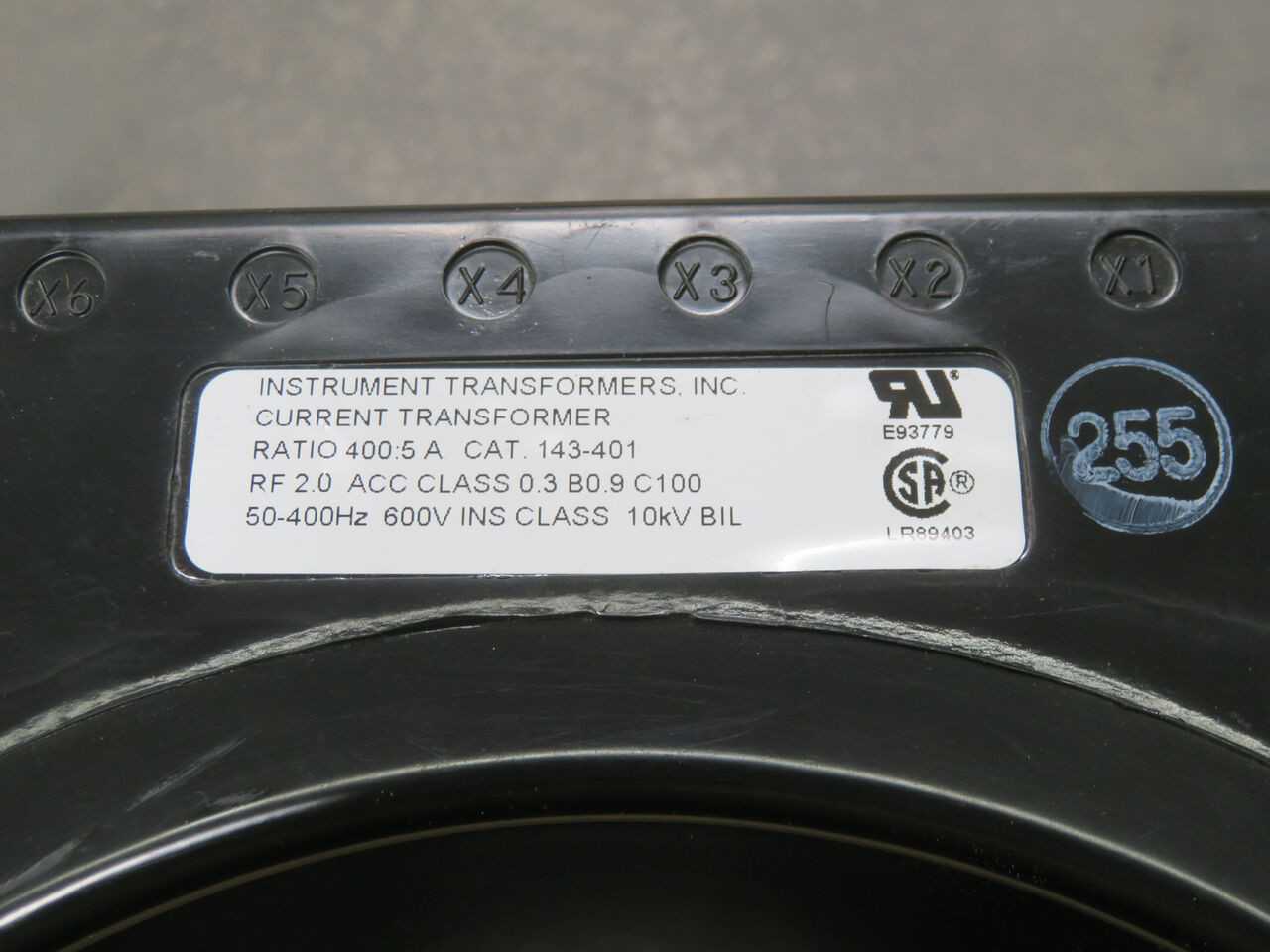 INSTRUMENT TRANSFORMERS 143-401 CURRENT TRANSFORMER T243688 - POWER TRANSFORMERS